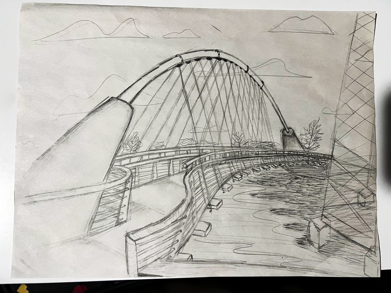 drawing of the bridge at Seal Point Park